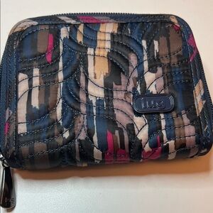 Lug Splits RFID Zip Around Wallet Multicolor Print Organizer